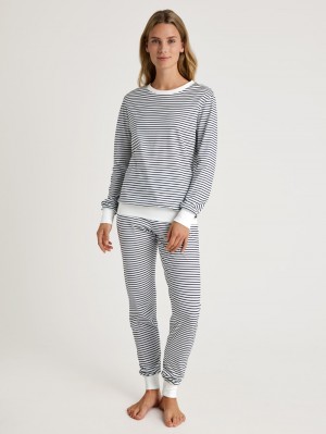 Pigiami Donna Calida Special Pyjama With Cuff Blu | 2740-TFAXM