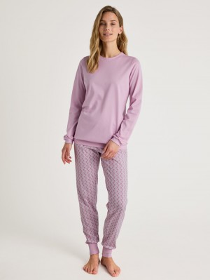 Pigiami Donna Calida Special Pyjama With Cuff New Fragrant Lilac | 3748-AKCTG