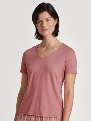 Pigiami Donna Calida Special Shirt Short Sleeve Rosa | 9384-SIBAF