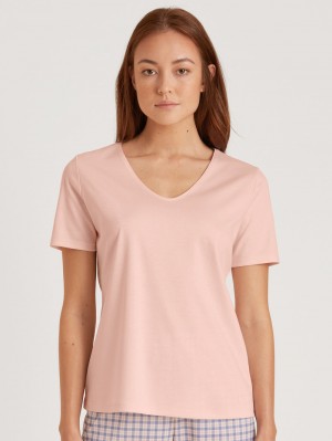 Pigiami Donna Calida Special Shirt Short Sleeve Pearl Blush | 3468-UJTEQ