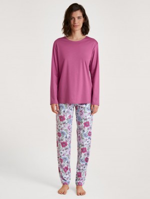 Pigiami Donna Calida Spring Flower Dreams Pyjama Rosse | 6954-JEDQU