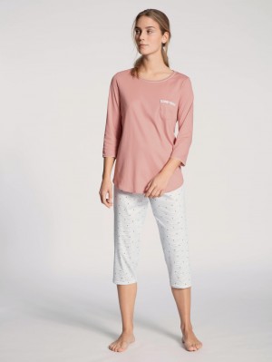 Pigiami Donna Calida Sweet Dreams 3/4 Pyjama Rosa | 5312-XVJRM