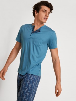 Pigiami Uomo Calida Relax Choice 2 Short Pyjama Blu | 3407-SICPU