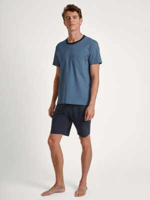 Pigiami Uomo Calida Relax Essentials Short Pyjama Blu | 7026-BYXTC