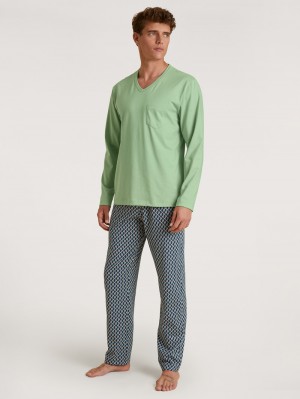 Pigiami Uomo Calida Relax Imprint 3 Pyjama Verdi | 5284-BTGCJ