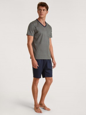 Pigiami Uomo Calida Relax Imprint 5 Short Pyjama Verdi | 0265-GDSVI