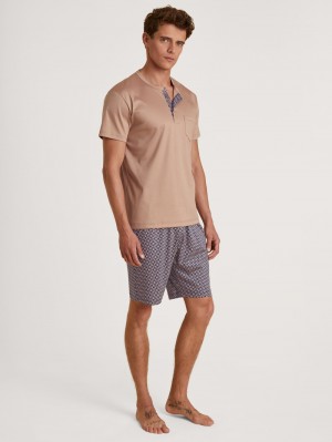 Pigiami Uomo Calida Relax Selected 3 Short Pyjama Warm Sands | 1324-LXNQV