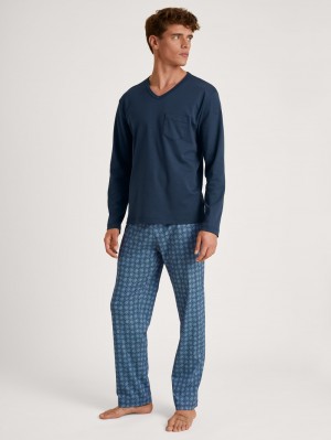 Pigiami Uomo Calida Relax Streamline 2 Pyjama Blu | 3067-VZOXT