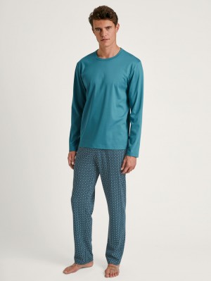 Pigiami Uomo Calida Relax Streamline 3 Pyjama Blu | 2380-ZUHYV