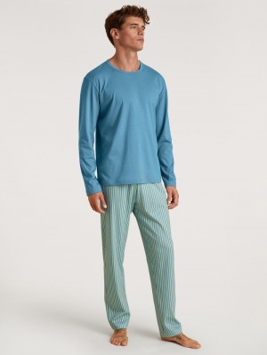 Pigiami Uomo Calida Relax Streamline 3 Pyjama Blu | 0519-EQOUJ