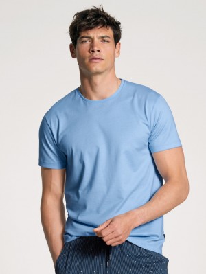 Pigiami Uomo Calida Remix Basic Sleep T-shirt Blu | 0182-LTWEB