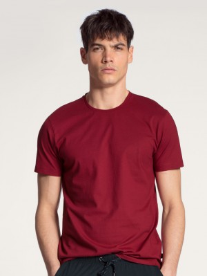 Pigiami Uomo Calida Remix Basic Sleep T-shirt Rosse | 7385-QLBUI