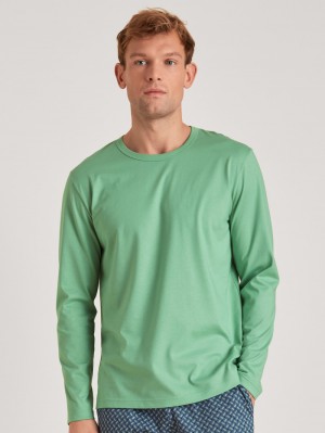 Pigiami Uomo Calida Rmx Sleep Enjoy Shirt Long Sleeve Verdi | 7025-UKMFV