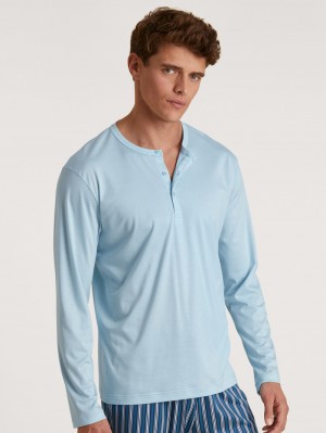 Pigiami Uomo Calida Rmx Sleep Leisure Shirt Long Sleeve Blu | 0294-LIOKP