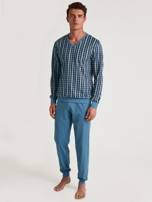 Pigiami Uomo Calida Special Pyjama With Cuff Blu | 1482-LTOUB