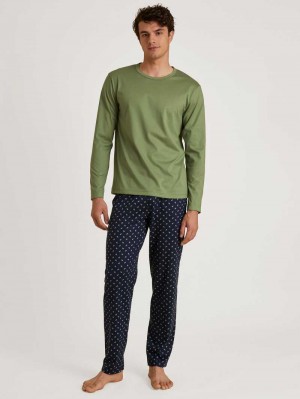 Pigiami Uomo Calida Special Shirt Long-sleeve Verde Oliva | 6792-MHPXO