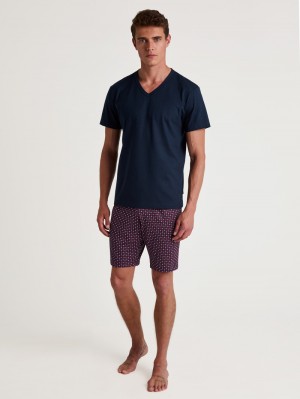 Pigiami Uomo Calida Special Short Pyjama Blu | 9264-FPNZJ