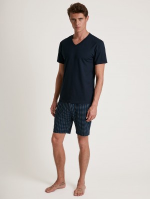 Pigiami Uomo Calida Special Short Pyjama Night Ink | 3602-JEZXL