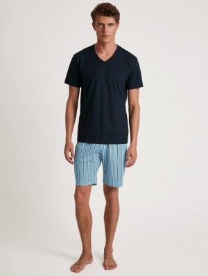 Pigiami Uomo Calida Special Short Pyjama Blu | 4105-CYPAO