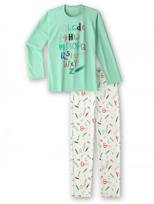 Pyjama Bambino Calida Kids Abc Pyjama Verdi | 7634-TVZHK