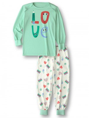 Pyjama Bambino Calida Toddlers Doodle Pyjama With Cuff Verdi | 3510-IPSOD