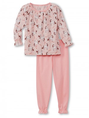 Pyjama Bambino Calida Toddlers Horse Pyjama With Cuff Corallo | 3924-JYXTI