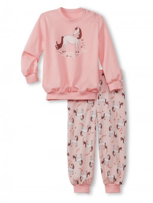 Pyjama Bambino Calida Toddlers Horse Pyjama With Cuff Corallo | 4983-WKDRG