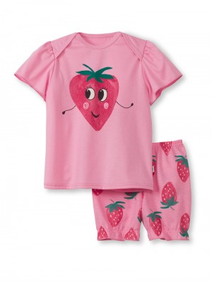 Pyjama Bambino Calida Toddlers Strawberry Short Pyjama Rosa | 8579-JUWGO