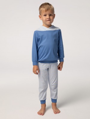 Pyjama Bambino Calida Toddlers Youngster Pyjama With Cuff Blu | 8013-OKRHA