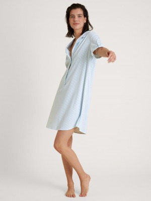 Summer Oufits Donna Calida Amalfi Journey Nightdress, Length 95 Cm Blu | 7930-LPHWM