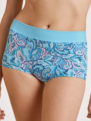 Yoga Donna Calida Elastic Trend Shorty Regular Cut Blu | 5801-JWBQL