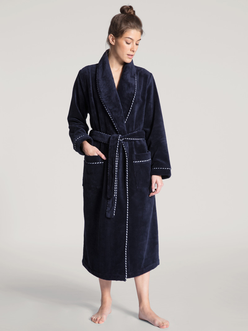 Bathrobes Donna Calida Cosy Shower Bathrobe Corallo Blu | 4069-MUFST