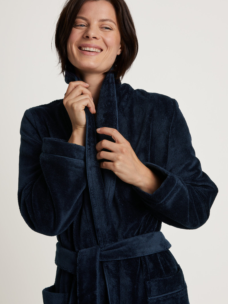 Bathrobes Donna Calida Cosy Shower Bathrobe Corallo Blu | 7138-XQLAY