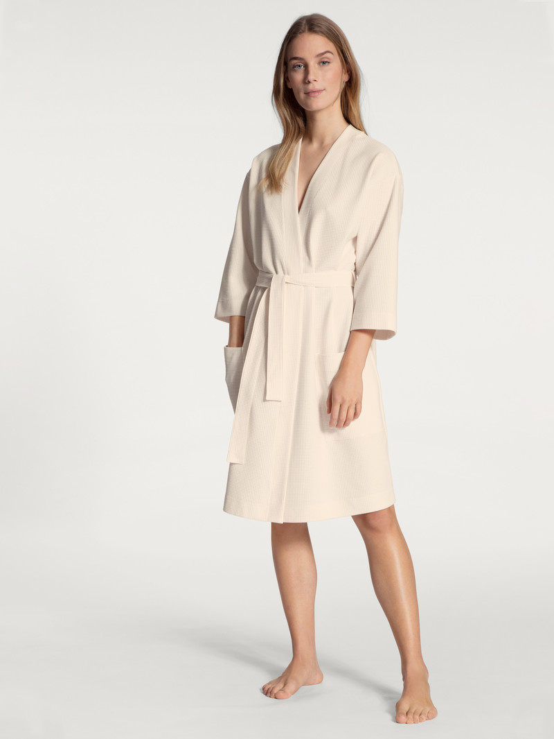 Bathrobes Donna Calida Cosy Shower Bathrobe, Length 95cm Bianche | 6184-MAQHR