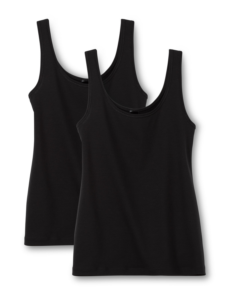 Biancheria Intima Donna Calida Benefit Women Tank Top, 2-pack Schwarz | 8457-BUXJO