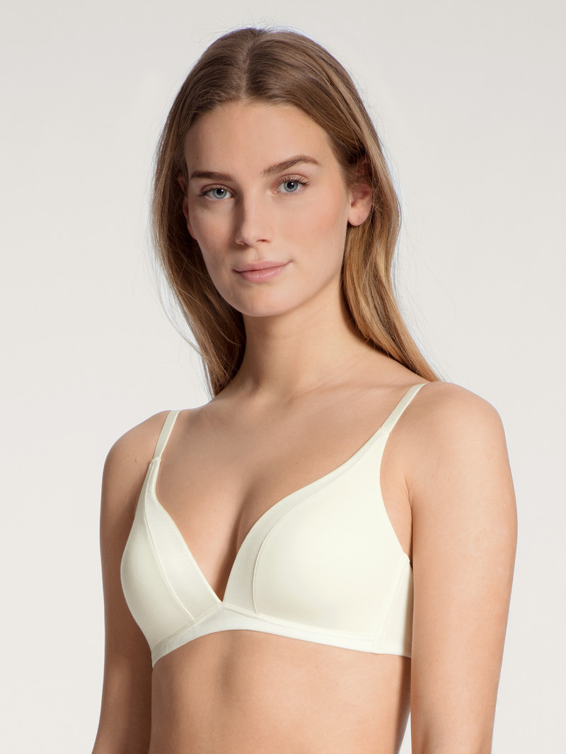 Biancheria Intima Donna Calida Cate Triangle Bra With Padding Alabaster Crème | 0583-MXPHN