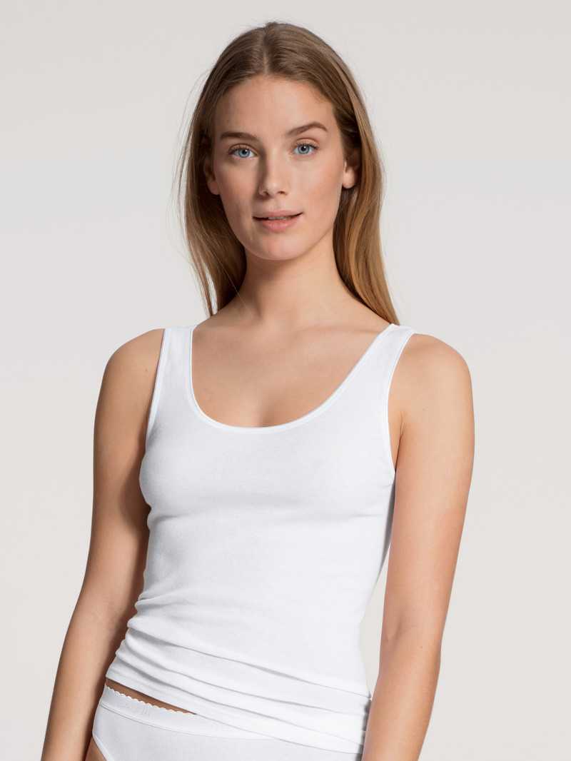 Biancheria Intima Donna Calida Classic Tank Top, Two-pack Bianche | 1370-PWVFC