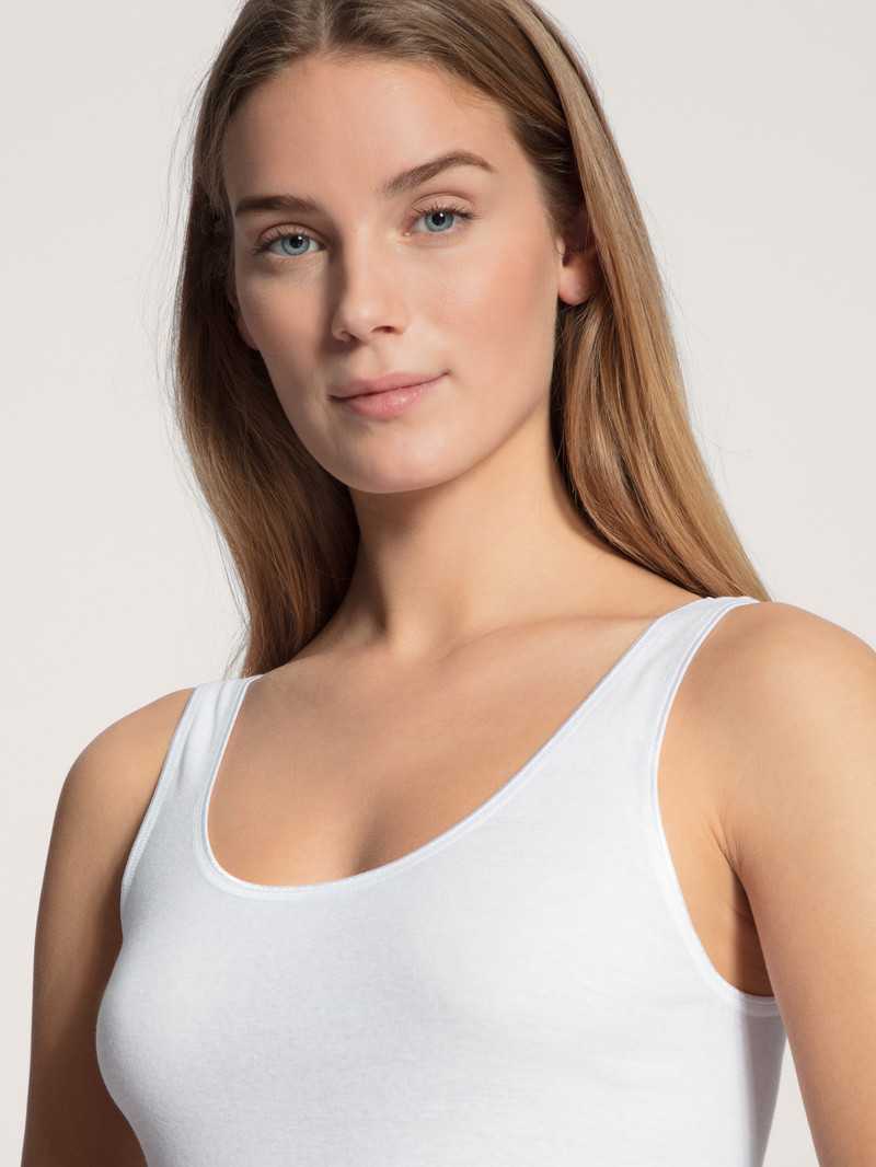 Biancheria Intima Donna Calida Classic Tank Top, Two-pack Bianche | 1370-PWVFC