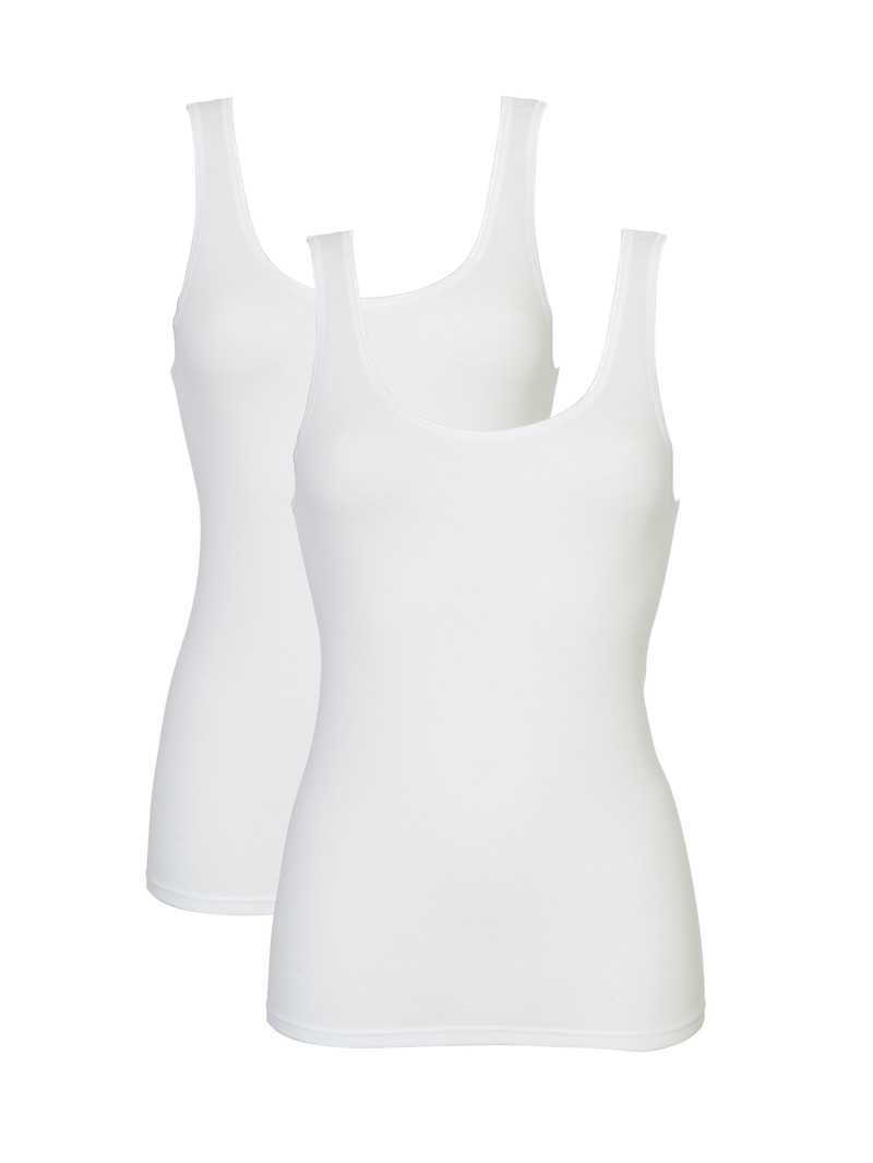 Biancheria Intima Donna Calida Classic Tank Top, Two-pack Bianche | 1370-PWVFC