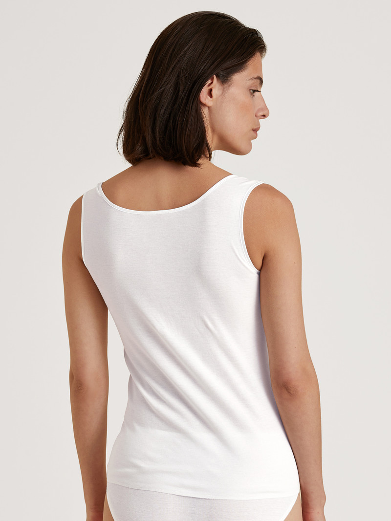 Biancheria Intima Donna Calida Cotton Desire Tank Top Weiss | 1623-WMJXE