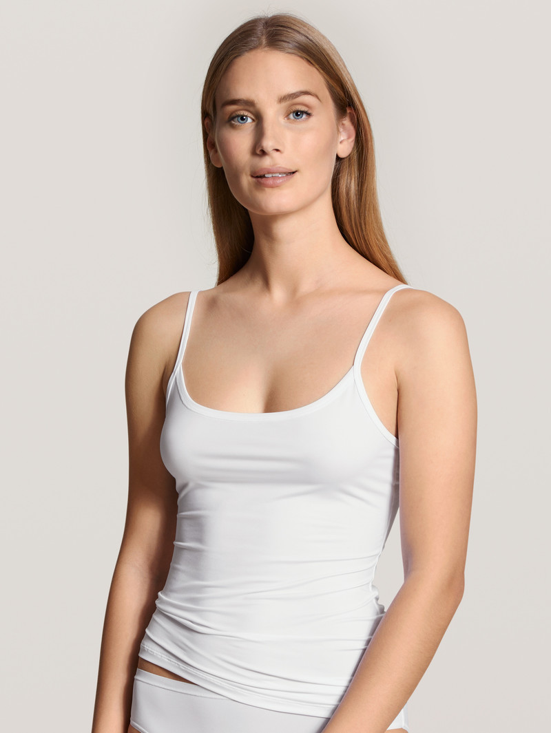 Biancheria Intima Donna Calida Eco Sense Spaghetti Top Weiss | 4061-KATOY