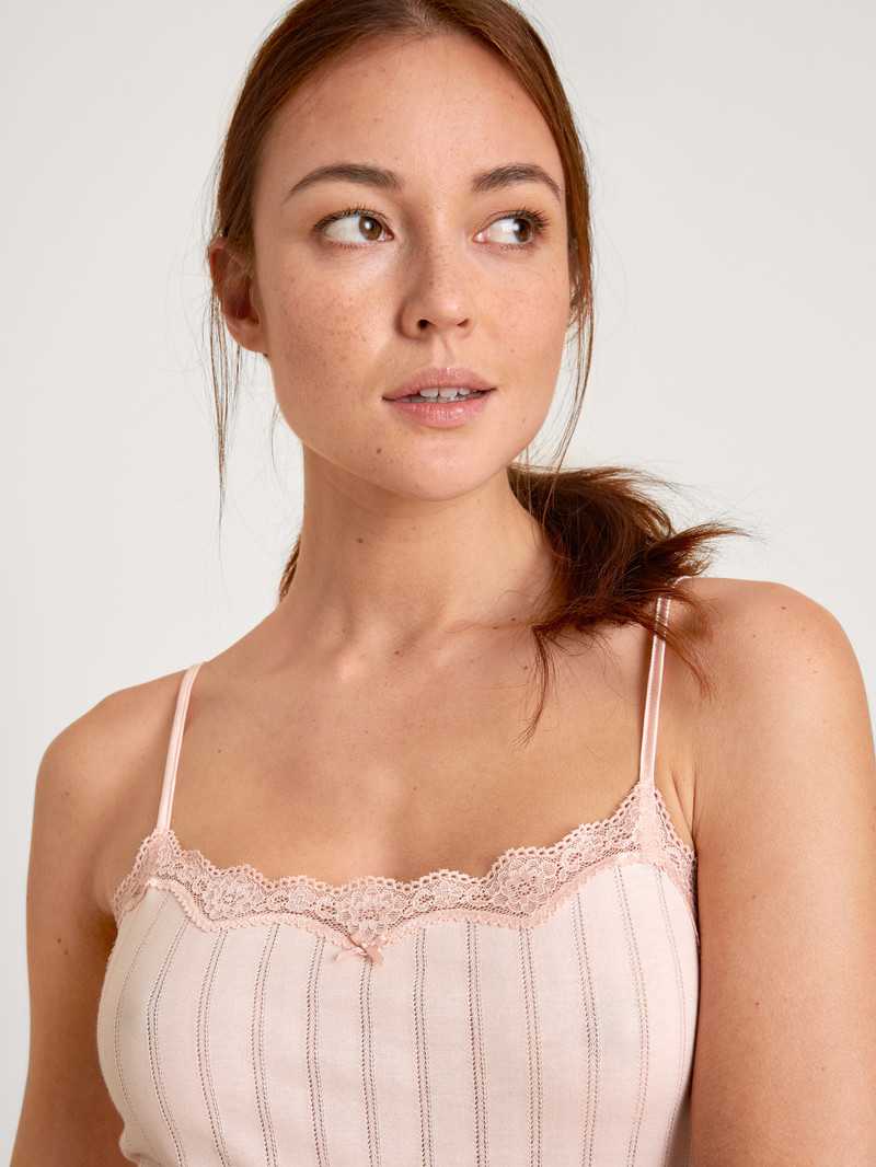 Biancheria Intima Donna Calida Etude Toujours Spaghetti Top Pearl Blush | 3942-WFOUE