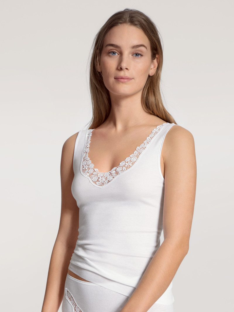 Biancheria Intima Donna Calida Feminin Sense Tank Top Weiss | 5837-EKZND