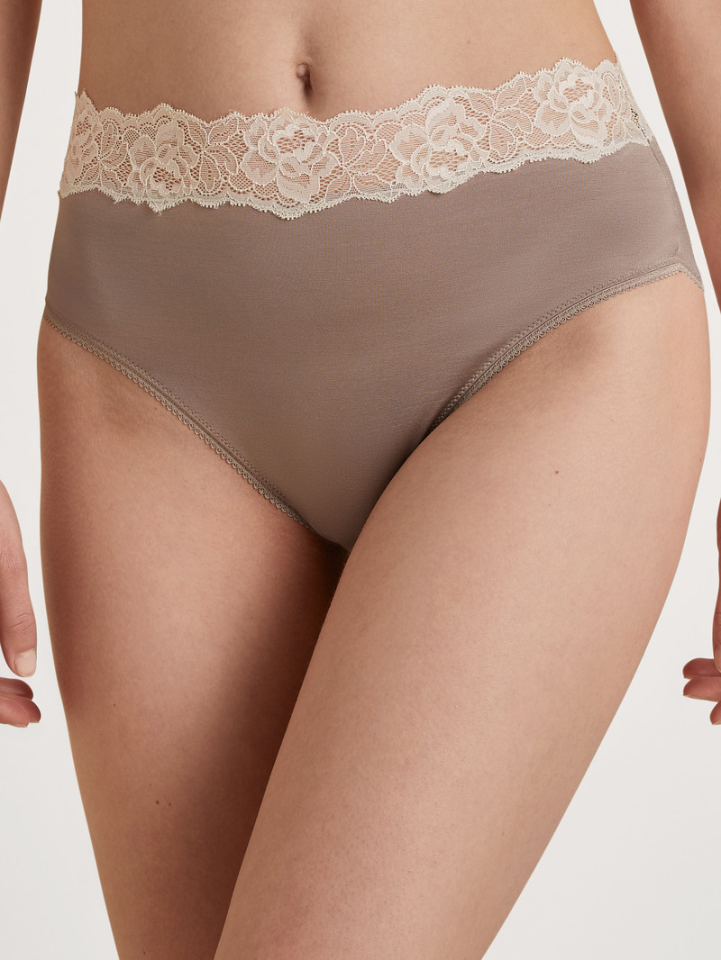 Biancheria Intima Donna Calida Glamorous Lace Brief Etherea Taupe | 0531-ULZSH