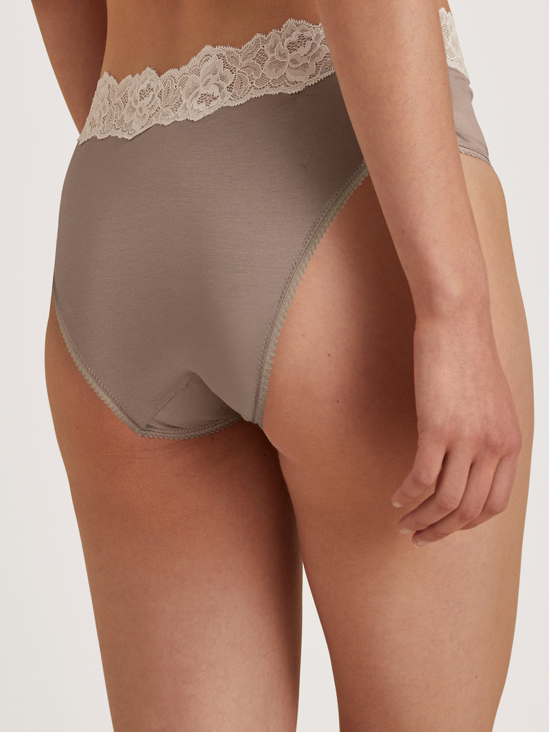 Biancheria Intima Donna Calida Glamorous Lace Brief Etherea Taupe | 0531-ULZSH