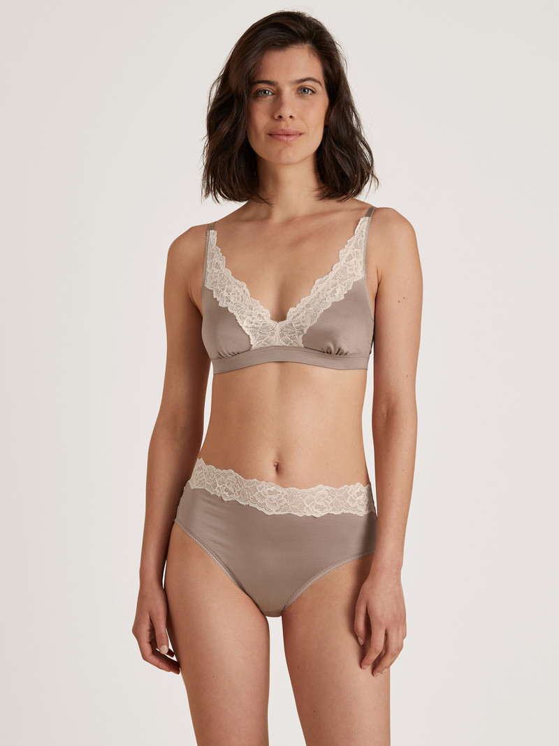 Biancheria Intima Donna Calida Glamorous Lace Brief Etherea Taupe | 0531-ULZSH