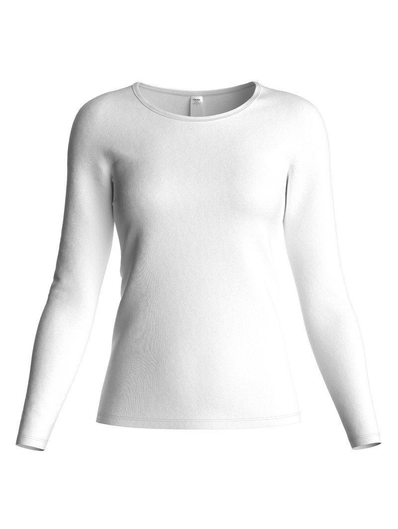 Biancheria Intima Donna Calida Natural Comfort Shirt Long Sleeve Weiss | 3970-JUPHW