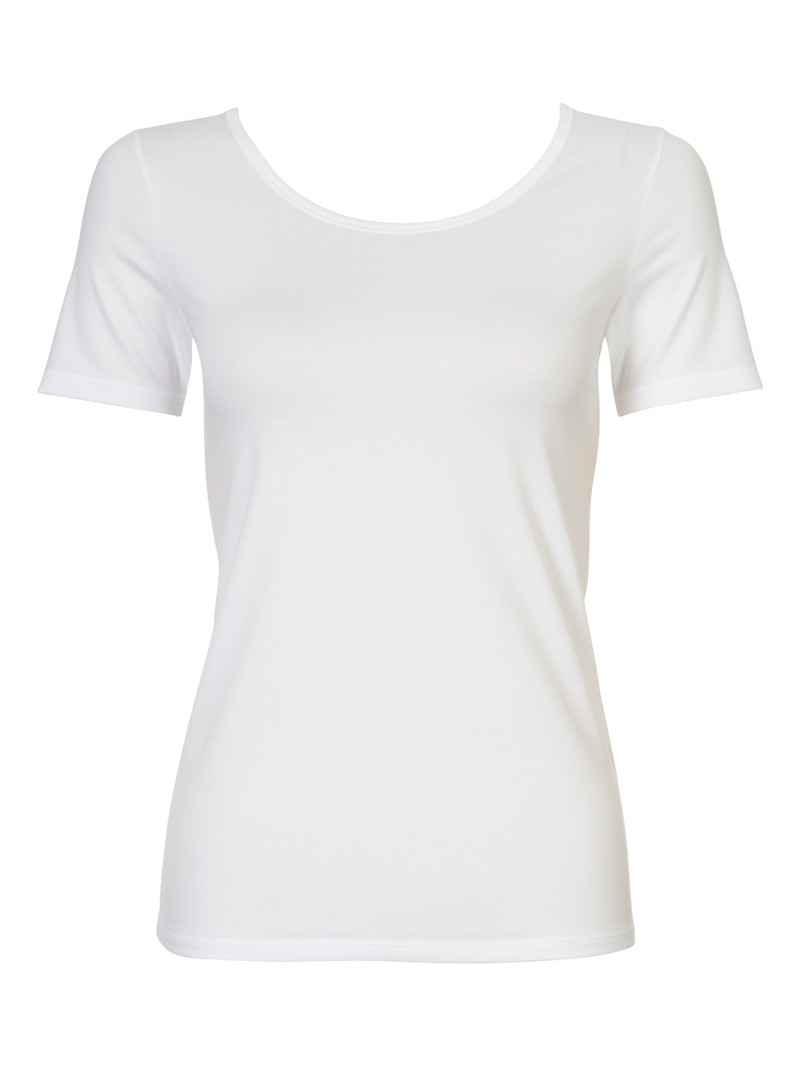 Biancheria Intima Donna Calida Natural Comfort Shirt Shortsleeve Weiss | 9684-XUGIF