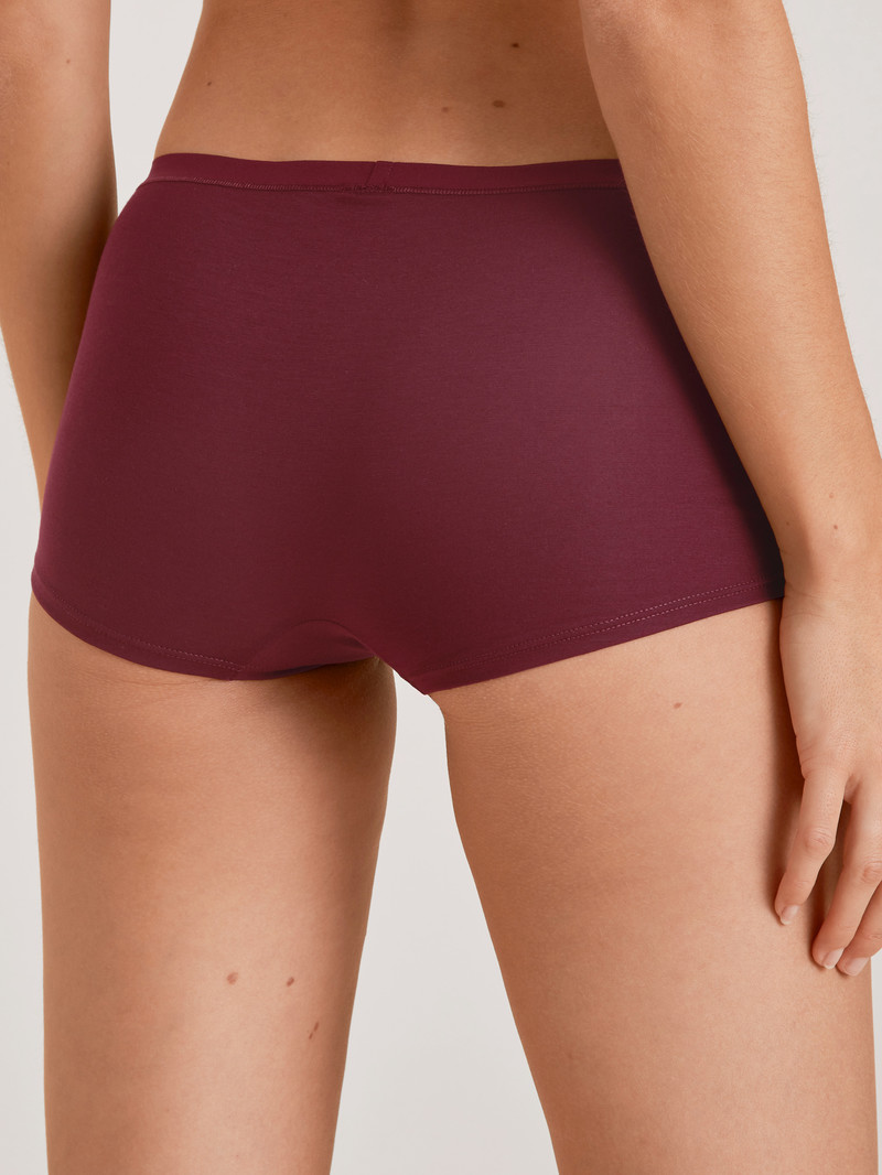 Biancheria Intima Donna Calida Natural Comfort Shorty Regular Cut Rosse | 6574-ZJSMG