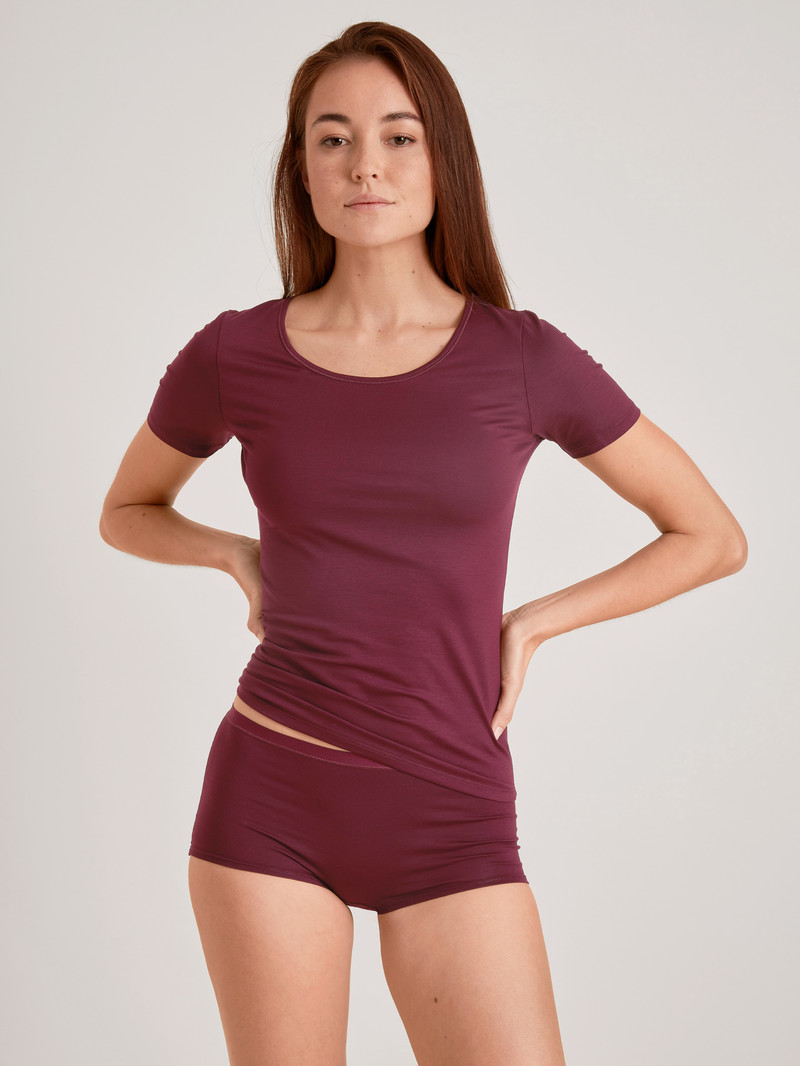 Biancheria Intima Donna Calida Natural Comfort Shorty Regular Cut Rosse | 6574-ZJSMG